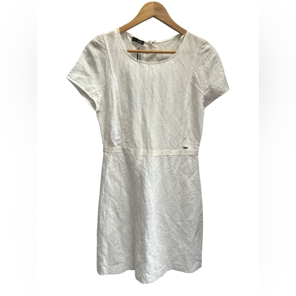 NWT CINQUE Linen/Viscose Short sleeve White Dress size 36/S